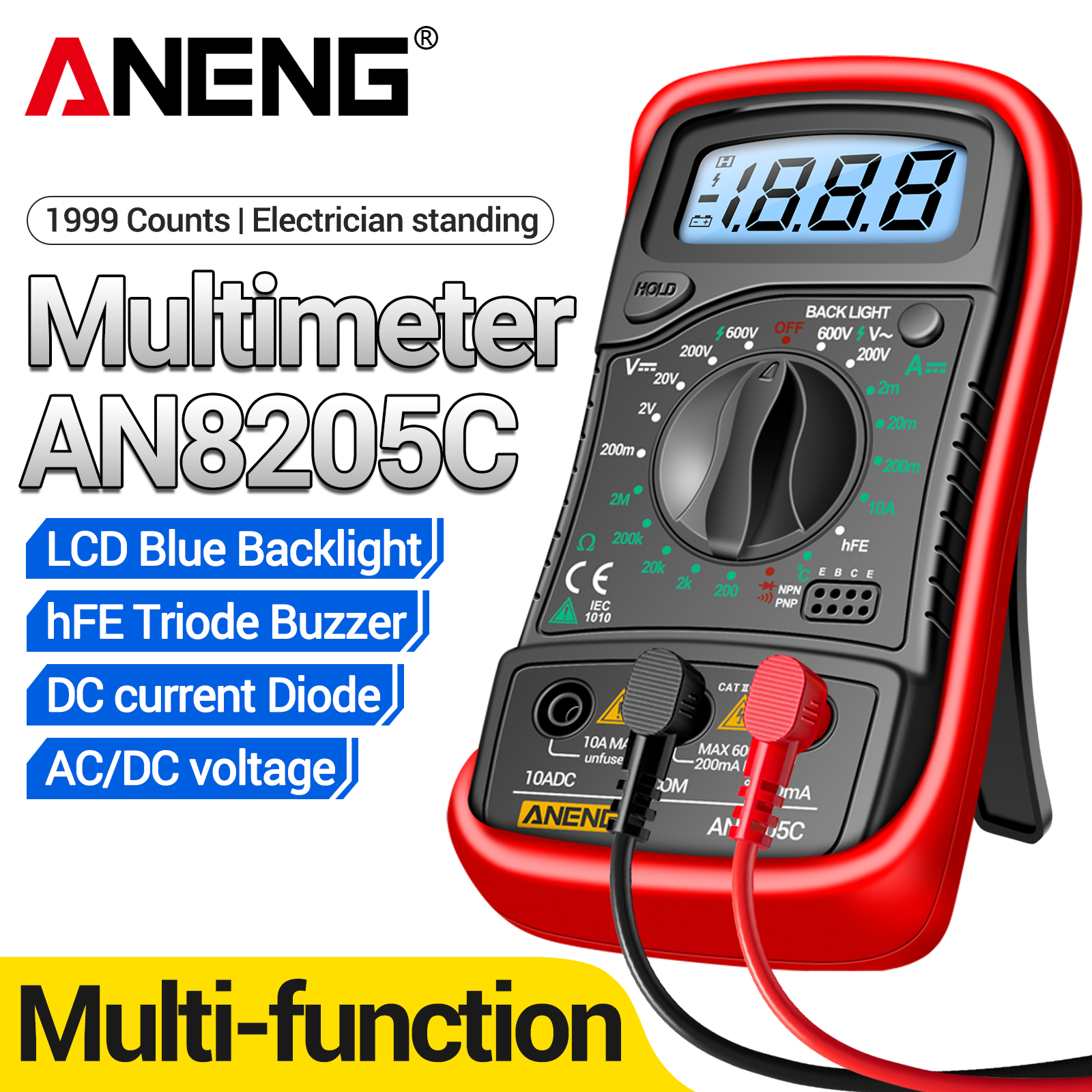ANENG AN8205C Handheld Multime - Electronic Repairing reseña y precio